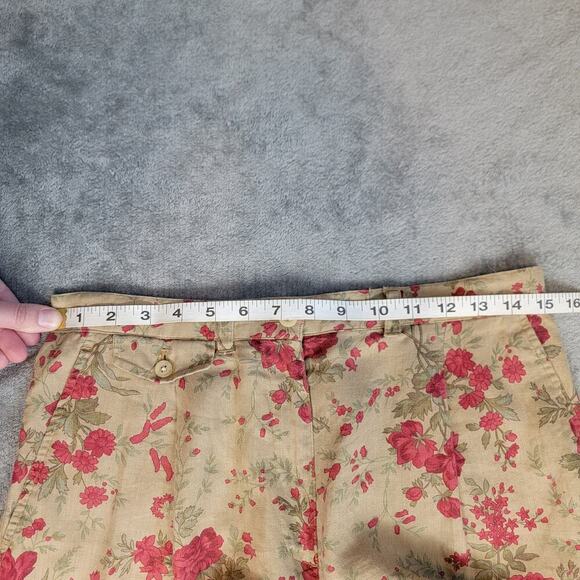 Ralph Lauren Floral Linen Shorts Women’s 10 High Rise Pleated Vintage Boho - Picture 5 of 10